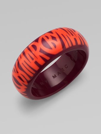 Marc By Marc Jacobs Logo Printed Resin Bangle Bracelet - Lyst