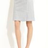 Marc Jacobs Gingham Print Leather Skirt in Gray (grey ivory) - Lyst