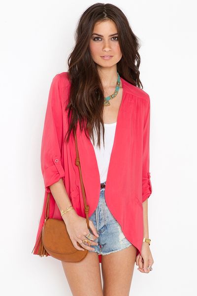 Nasty Gal Boardwalk Blazer in Pink (coral) - Lyst