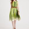 Oscar De La Renta Silk Palm Print Dress in Yellow (chartreuse) - Lyst