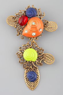 Oscar de la Renta Multicolor Leaf Brooch - Lyst
