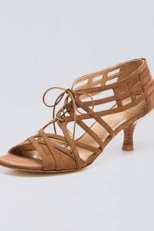 Stuart Weitzman Lace-up Mid-heel Sandal - Lyst