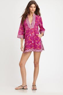 Tory Burch Printed Cotton Tunic - Lyst