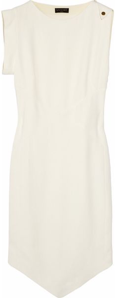 Vionnet Asymmetric Crepetwill Dress in White - Lyst