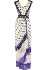 Alberta Ferretti Polka-dot Silk-chiffon Gown