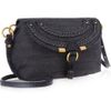 Chloé Marcie Denim and Leather Shoulder Bag in Black (denim) - Lyst