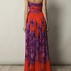 Giambattista Valli Silkchiffon Long Dress in Purple (orange) - Lyst