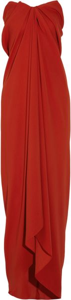 Lanvin Strapless Silk-blend Crepe Gown - Lyst