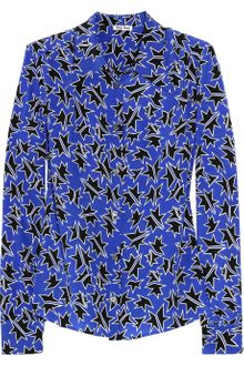 Miu Miu Printed Silk Crepe De Chine Blouse - Lyst