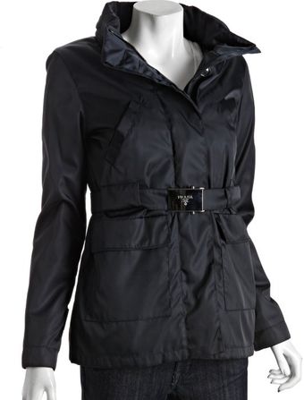 Sport Navy Nylon Faux Fur Lined Convertible Belted Jacket 