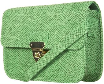 Topshop Green Snake Skin Crossbody Bag - Lyst