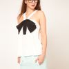 Asos Collection Asos Halter Cami Top with Bow Front in Beige (creamblack) - Lyst