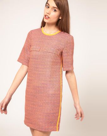  Asos Boucle Shift Dress with Fluro Piping 