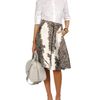 Balenciaga Pleat Tucked Silk Shantung Skirt in Black (black white) - Lyst