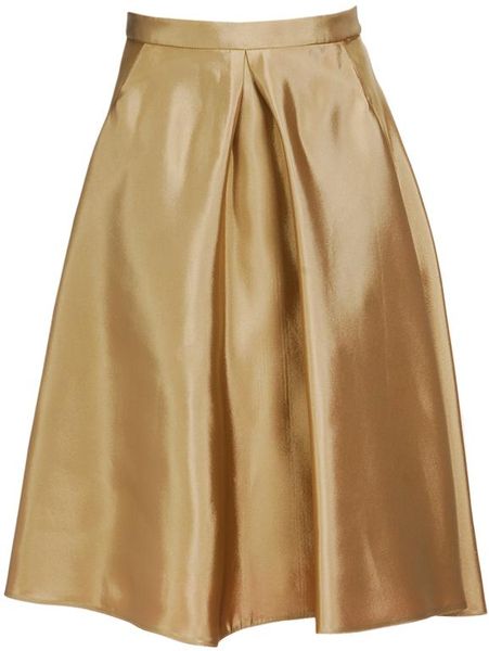 Balenciaga Slubbed Silk Miroir Umbrella Skirt in Brown (taupe) - Lyst