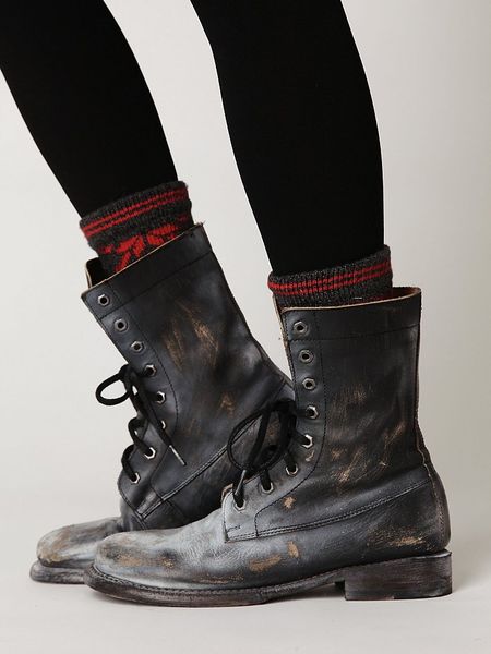 distressed black boot