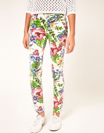 River Island Floral Print Skinny Jeans - Lyst