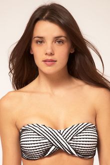 Seafolly Wavey Stripe Cross Front Bandeau Bikini Top - Lyst