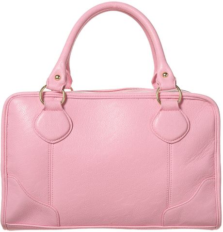 pink leather holdall