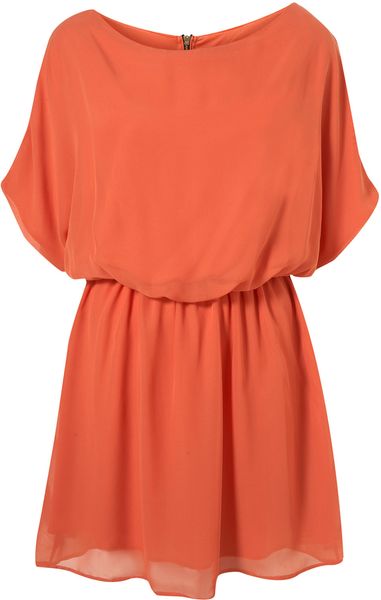 Topshop Zip Back Chiffon Rare in Orange (terracotta) - Lyst