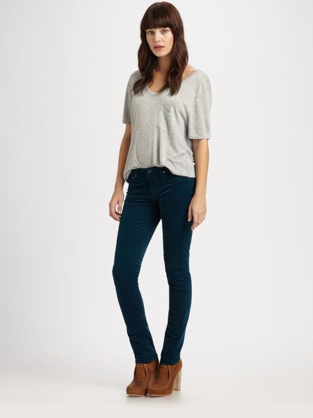 Ag Adriano Goldschmied Corduroy Leggings in Blue (sea) - Lyst