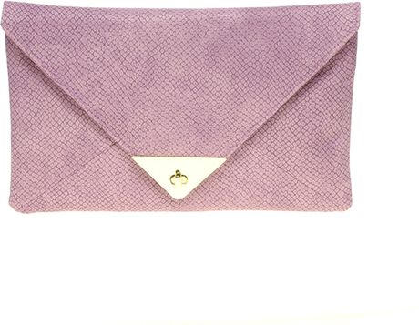 Asos Collection Asos Pyramid Metal Tip Clutch in Pink (lilacsnake) - Lyst