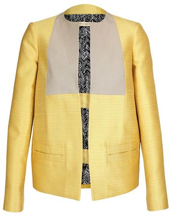  Contrasting Silk Shantung Mikado Jacket 