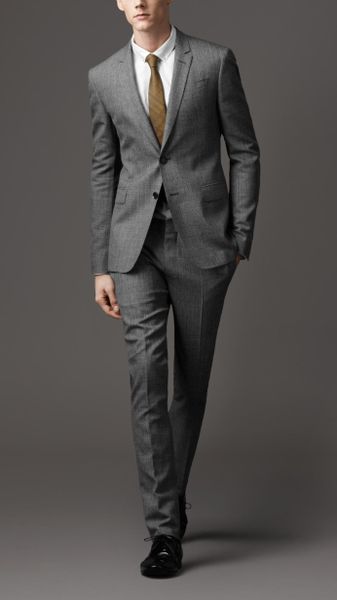 Burberry Wool and Mohair Slim Fit Suit in Gray for Men (mid grey mélange) - Lyst