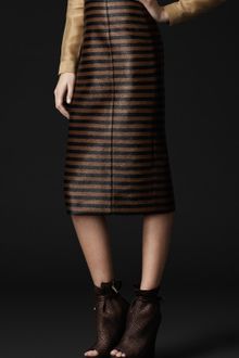 Burberry Prorsum Cotton Blend Stripe Skirt - Lyst