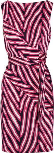 Diane Von Furstenberg Printed SilkJersey Wrap Dress in Purple (fuchsia) - Lyst