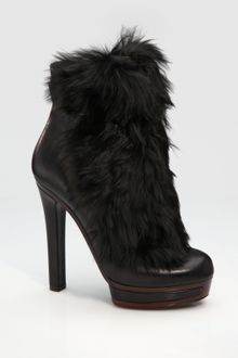 Gucci Alyona Fur-Trimmed Ankle Boots - Lyst