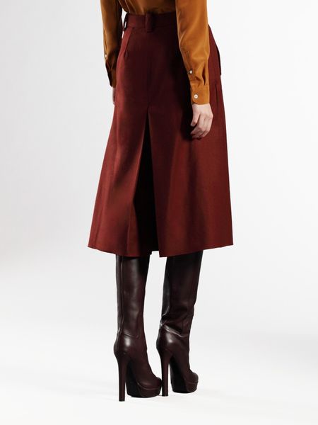 red gaucho pants
