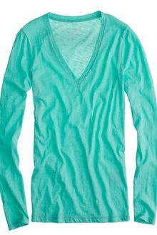 J.Crew Vintage Cotton Long-sleeve V-neck Tee - Lyst