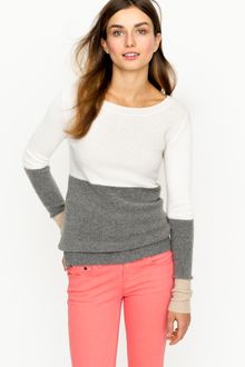 J.Crew Cashmere Waffle Colorblock Sweater - Lyst