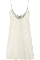 Jenny Packham Swarovski Crystal-embellished Silk-chiffon Chemise