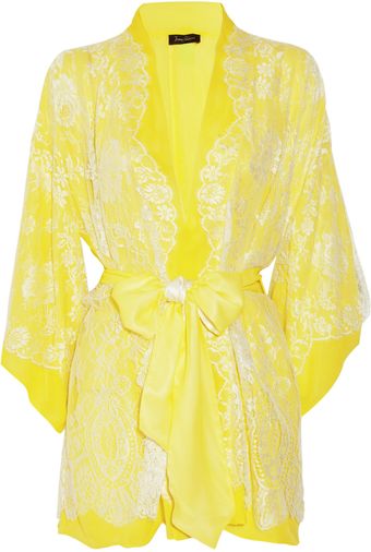Jenny Packham Chantilly Lace and Silk-chiffon Robe - Lyst