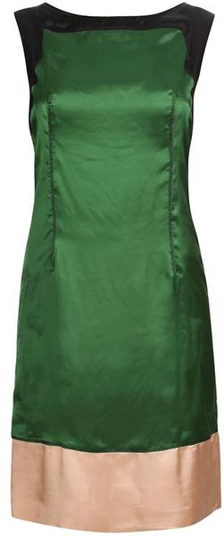  Colour Blocked Techno Satin Dress 