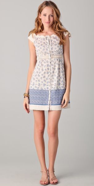 Philosophy di Alberta Ferretti Blue Floral Dress - Lyst