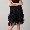Reem Acra Ruffled Cocktail Dress in Black (ebony) - Lyst