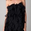 Reem Acra Ruffled Cocktail Dress in Black (ebony) - Lyst