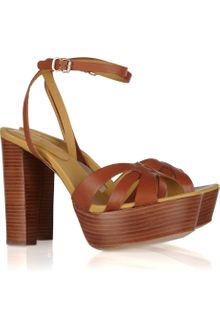 See By Chloé Wooden-heeled Leather Sandals - Lyst