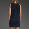 Velvet Peigi Sheer Jersey Dress in Blue (navy) - Lyst