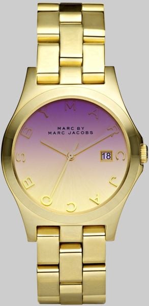 Marc By Marc Jacobs Henry Color Crystal Gold IP Watch in Gold - Lyst
