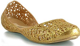 Melissa Campana - Gold Mutli-Colored Glitter Jelly Cutout Flat - Lyst