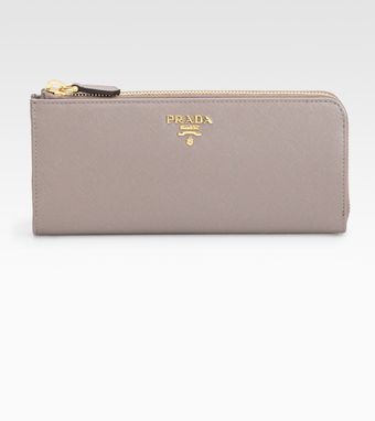 Prada Leather Zip Wallet - Lyst