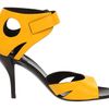 Bottega Veneta Leather Sandal Heels in Yellow - Lyst