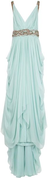  Chiffon Plunge Emb Det Gown 