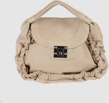 Marni Large Leather Bag in Beige - Lyst
