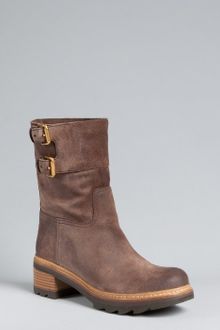 Prada  Suede Double Buckle Boots - Lyst