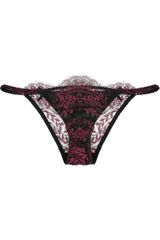 Agent Provocateur Dahlia Satin and Metallic Lace Briefs